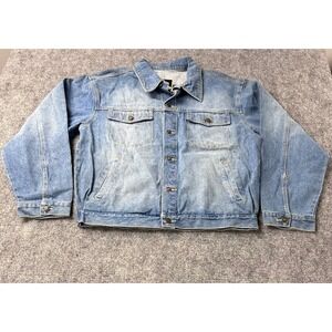 Arjun‎ XL Mens Denim Jacket Blue Trucker Style Button Front Cotton